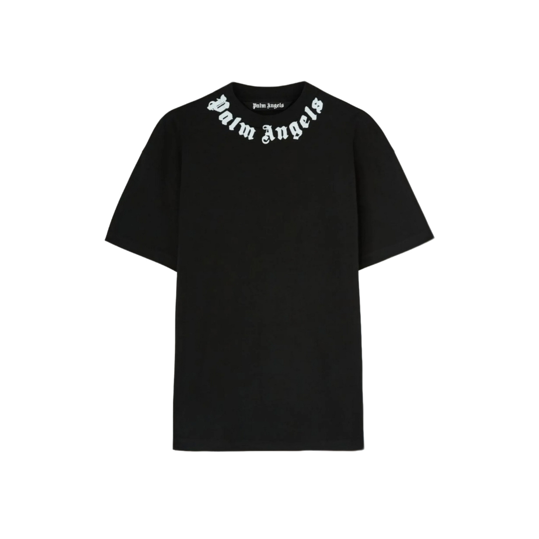 1-1.png T-shirt Palm Angels Logo Print on Collar Black - Image 1