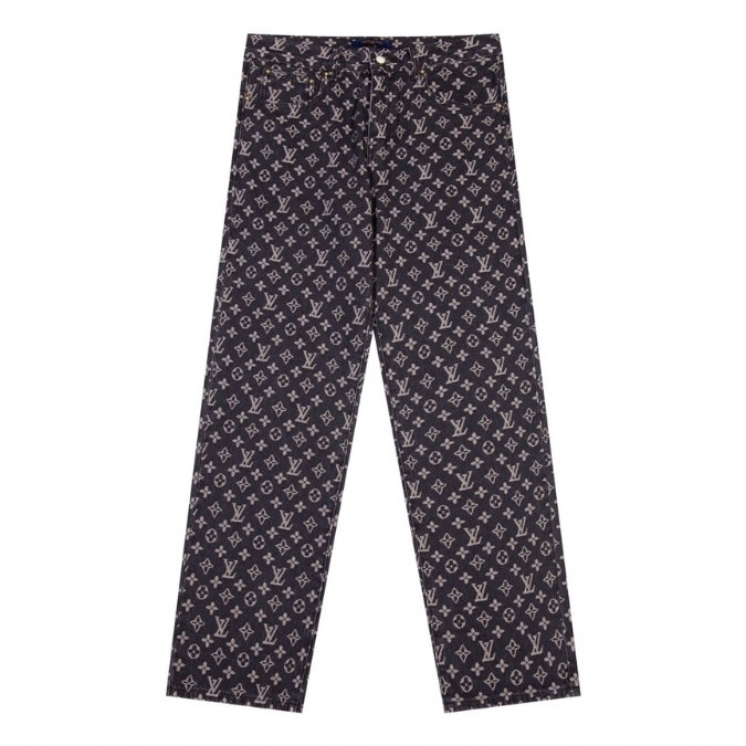 1-69.jpg Jeans Louis Vuitton Black Monogram Denim - Image 1