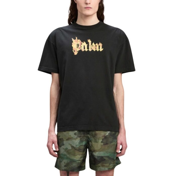 T-shirt Palm Angels Logo Print Black - Image 3