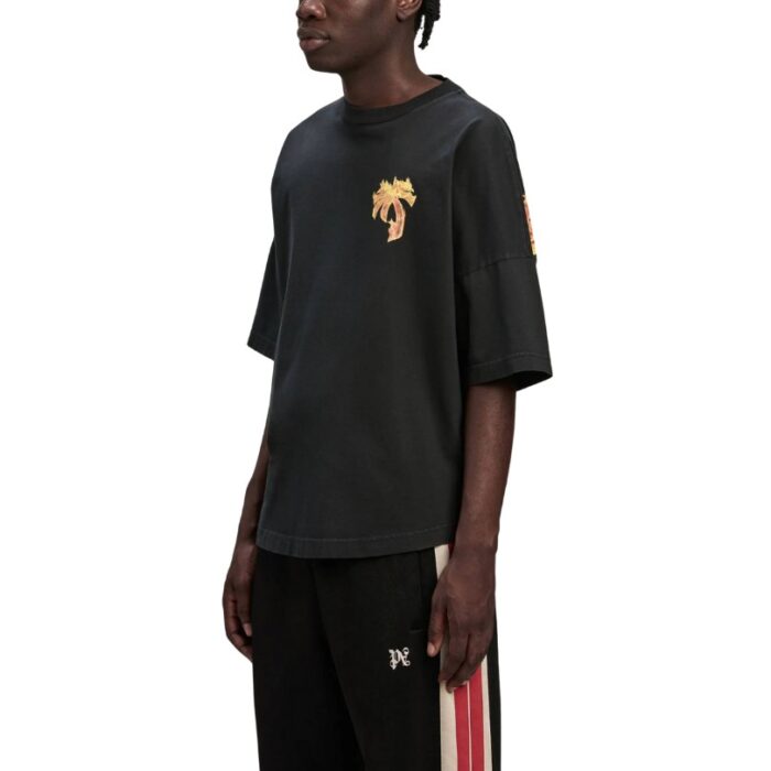 T-shirt Palm Angels With Burning Palm Print Black - Image 3