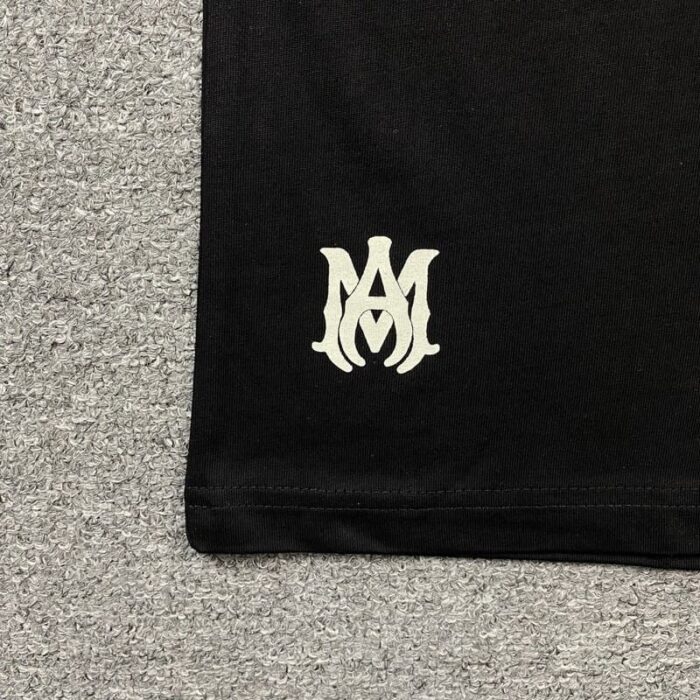 Amiri Staggered Logo Black T-Shirt - Image 4