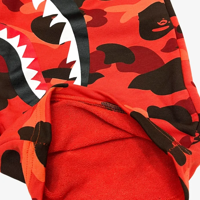 Shorts Bape Camo Shark Shorts Red - Image 6