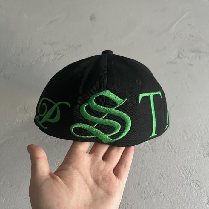 Trapstar Script Fitted Cap Black/Green - Image 3