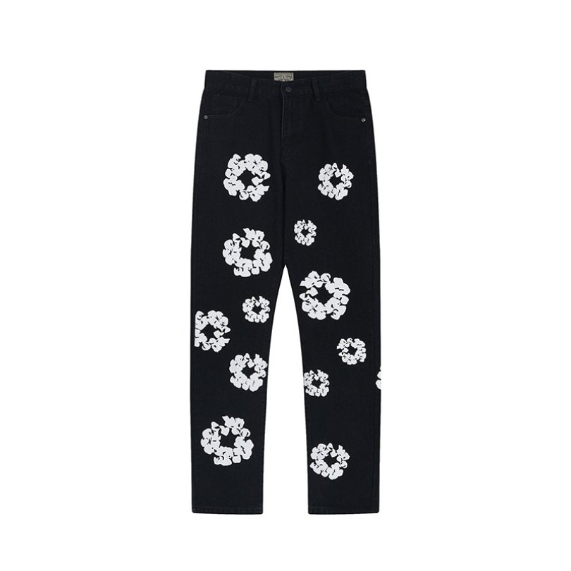 yyj-2.jpg Jeans Denim Tears Floral Print Black - Image 1