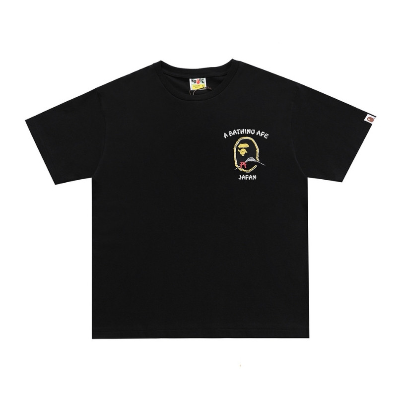 ddfdf-2.jpg T-shirt BAPE Japan Map Embroidery Black BP010 - Image 1