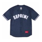 Jersey Supreme Button-Up Velour Logo Navy SP044