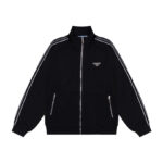 Jacket Prada Black Striped Zip-Up PD036