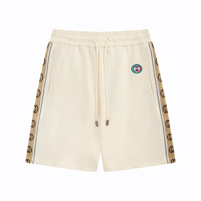 dsdsv-3.jpg Shorts Gucci Beige Monogram Trim GC090 - Image 1