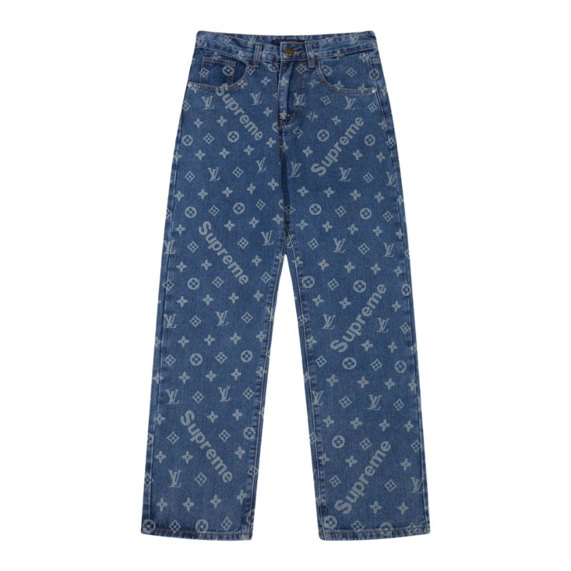 dvsv2036-9.jpg Pants Louis Vuitton x Supreme Monogram Denim LV045 - Image 1