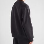 Sweatshirt Prada Black Logo Crewneck PD045 - Image 13