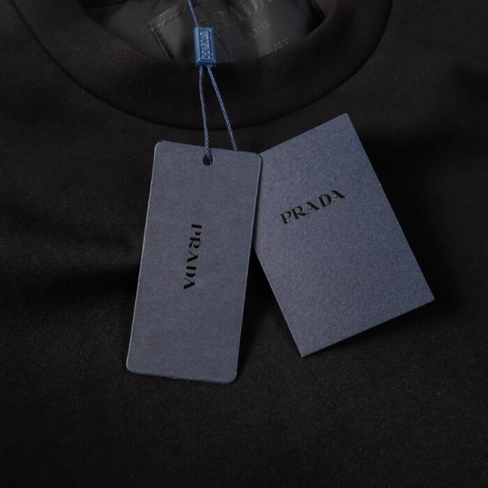 Sweatshirt Prada Black Logo Crewneck PD045 - Image 8