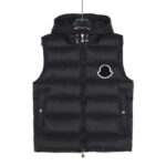 Vest Puffer Moncler Hooded Black Logo MCL011