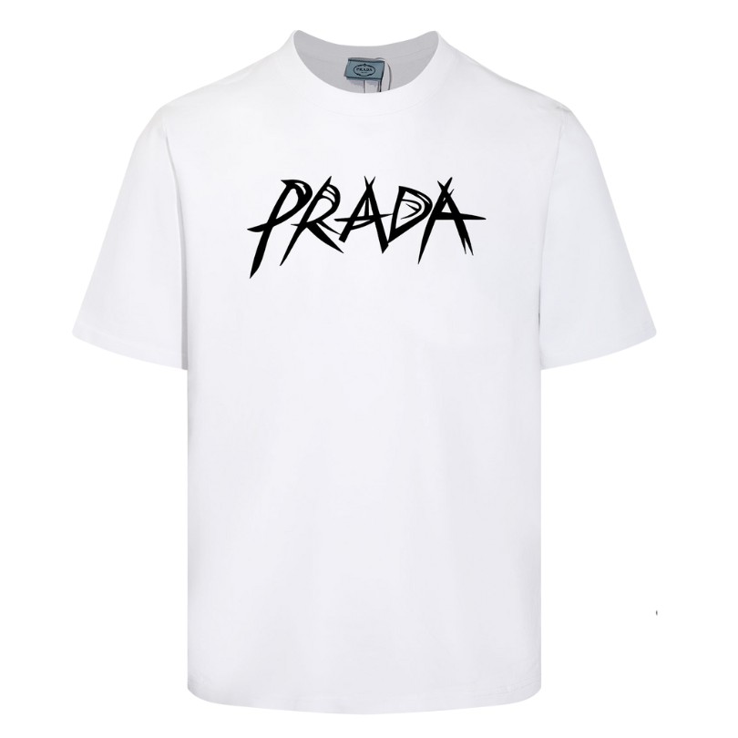 ergerg656-2.jpg T-shirt Prada Milano White Graphic Logo PD032 - Image 1