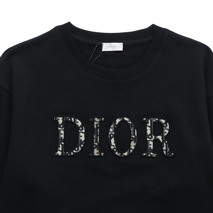 Sweatshirt Dior Black Logo Crewneck DO053 - Image 4