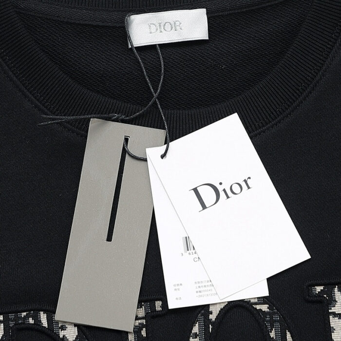 Sweatshirt Dior Black Logo Crewneck DO053 - Image 8