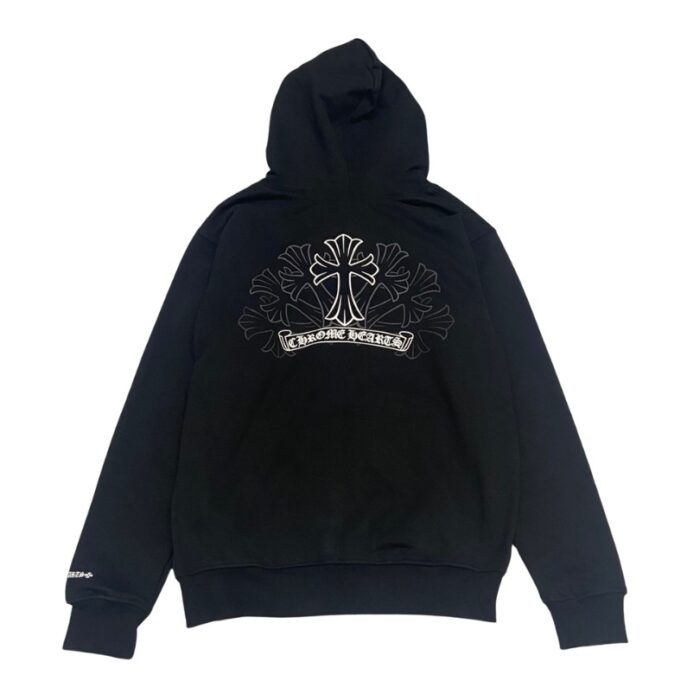 Hoodie Chrome Hearts Cross Zip Black CH064 - Image 2