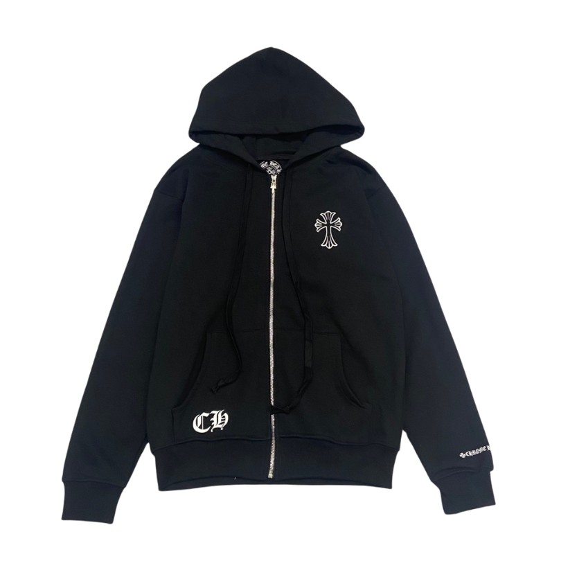 sdds0236-9.jpg Hoodie Chrome Hearts Cross Zip Black CH064 - Image 1