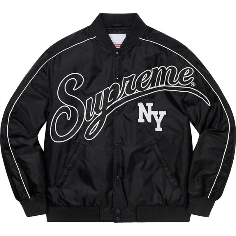 sddsv20365-5.jpg Jacket Supreme NY Varsity Bomber Black SP065 - Image 1