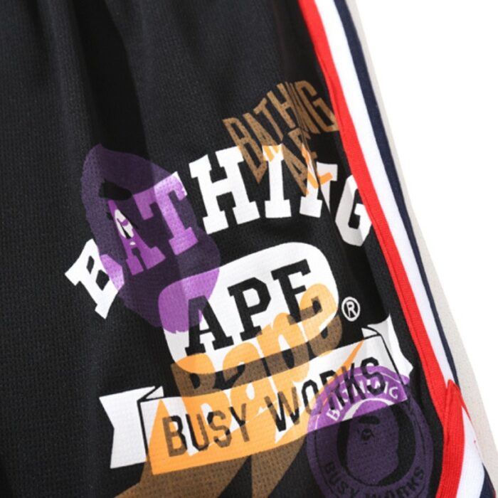 Shorts BAPE Busy Works Striped Trim Black BP028 - Image 5