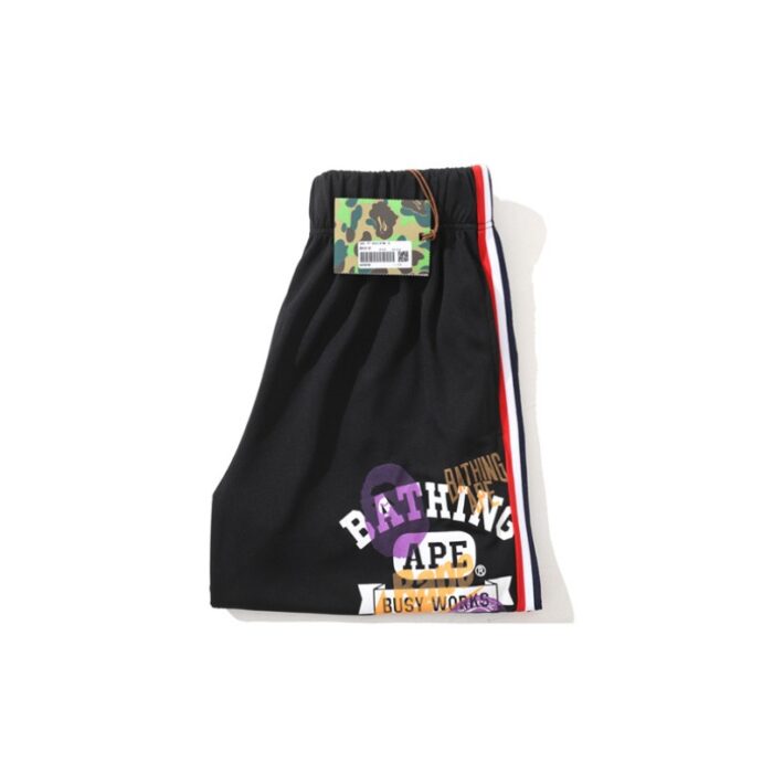 Shorts BAPE Busy Works Striped Trim Black BP028 - Image 9