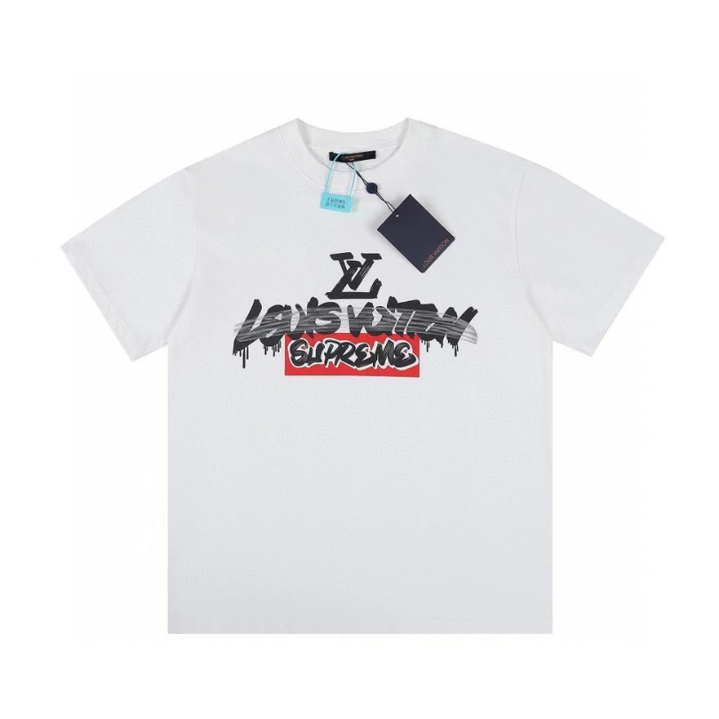 wefef8021-1.jpg T-shirt Louis Vuitton x Supreme Graffiti White SP028 - Image 1