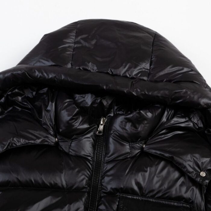 Jacket Puffer Moncler Black with Hood MCL013 - Image 7