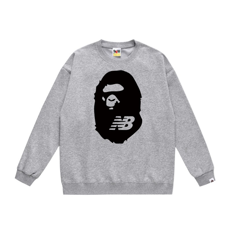 wewerw32-2.jpg BAPE x New Balance Logo Sweatshirt Grey BP064 - Image 1