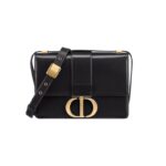 Shoulder Bag Dior 30 Montaigne Pelle di vitello Box nera DOW001