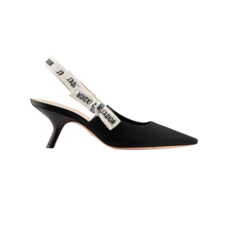 3-90 Dior High Heel Sandal Decolletè Slingback J’adior Nero Opaco DOW007 - Image 1