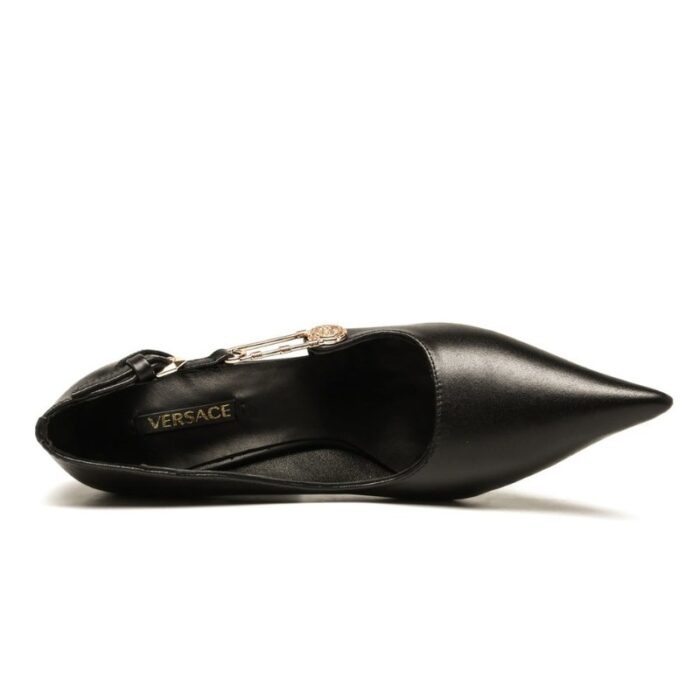 Versace Pointed Toe Stiletto Heel Pumps Buckle Strap VSC010 - Image 4