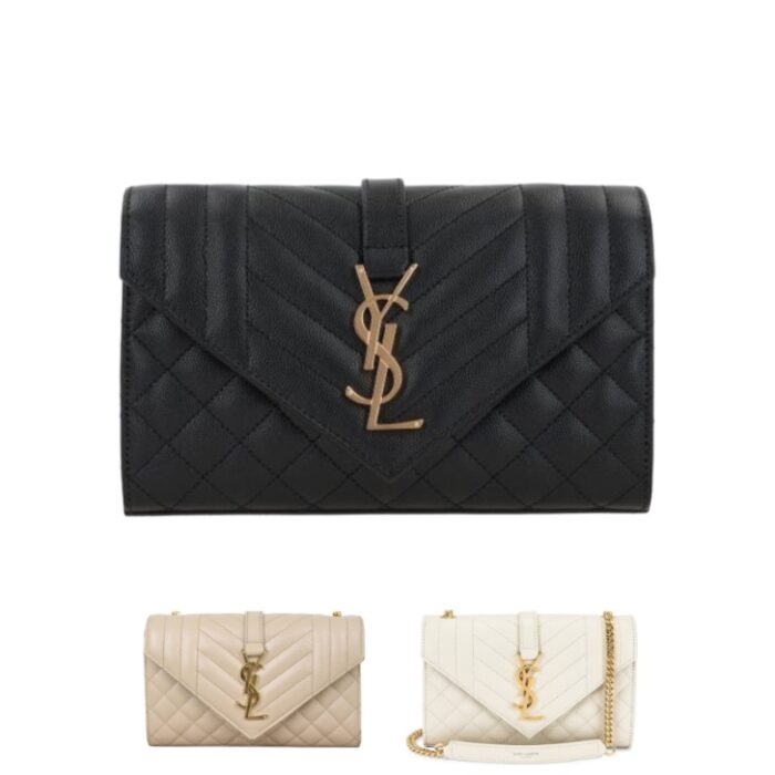 Yves Saint Laurent Small Envelope Chain Wallet YSL012 - Image 10