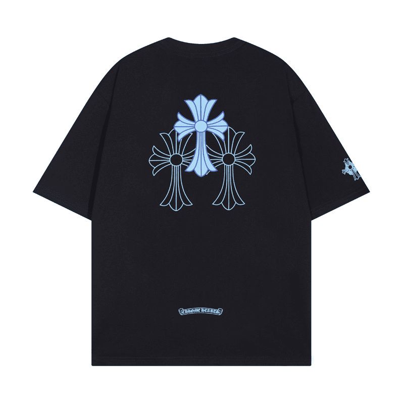 1 T-Shirt Chrome Hearts Triple Cross Logo Black CH131 - Image 1