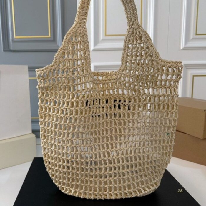 Prada Raffia Tote Bag PD078 - Image 12