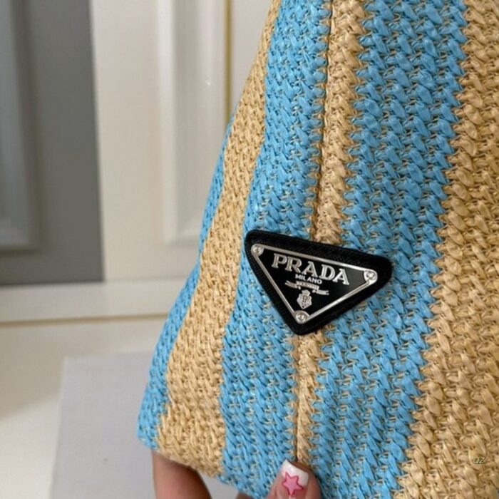 Prada Raffia Logo Tote Bag PD077 - Image 6